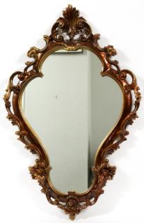 Appraisal: FRAMED MIRROR FRAMED MIRROR H W Having floral and leaf