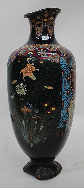 Appraisal: A LARGE CLOISONNE FLOOR VASE of baluster form decorated with