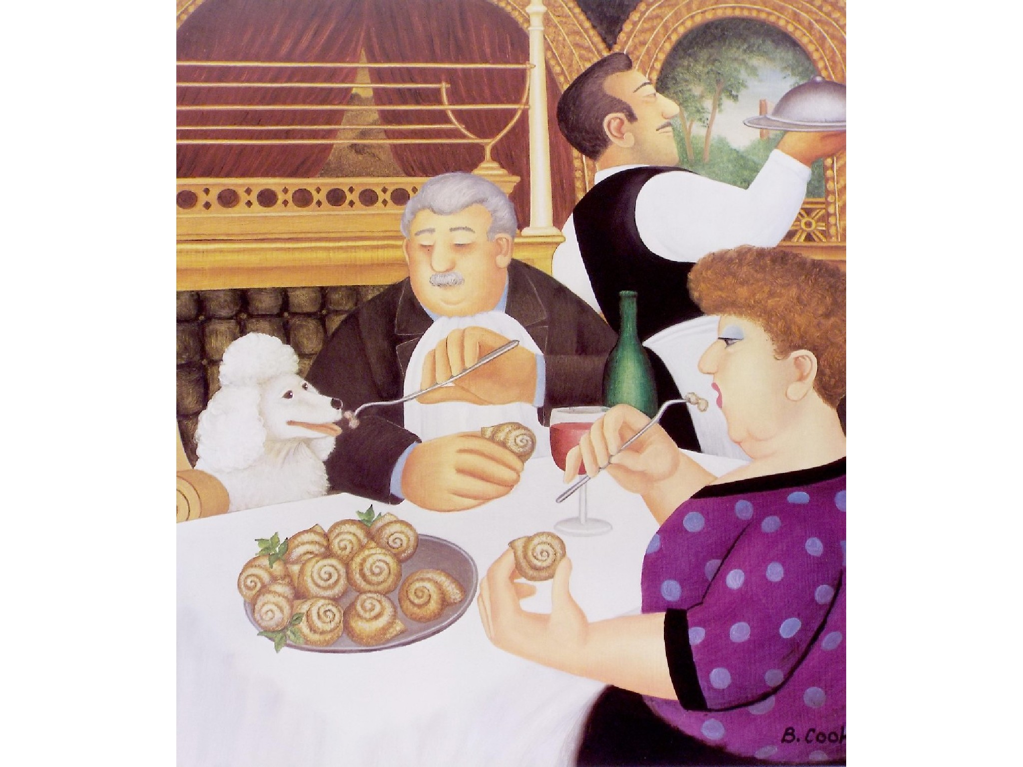 Appraisal: Beryl Cook - - 'Dining in Paris' signed title to