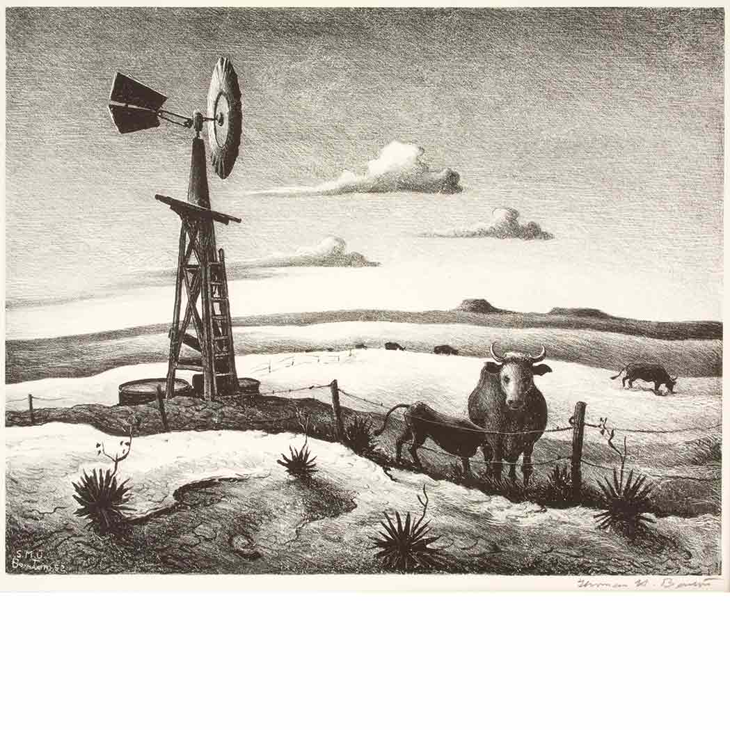 Appraisal: Thomas Hart Benton - WEST TEXAS FATH Lithograph signed and