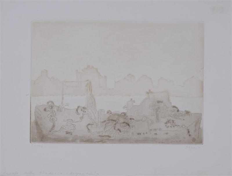 Appraisal: ZORAN MUSIC ITALIAN - CANALE DELLA GIUDECCA-THREE VERSIONS Aquatint in