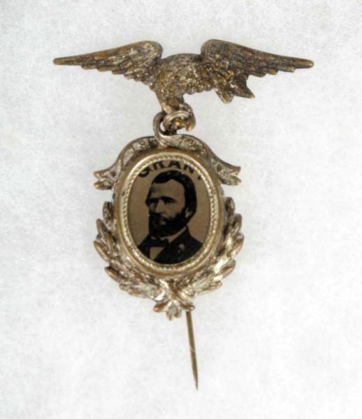 Appraisal: General Grant Ferrotype Pin Description Dated Condition Excellent Size T