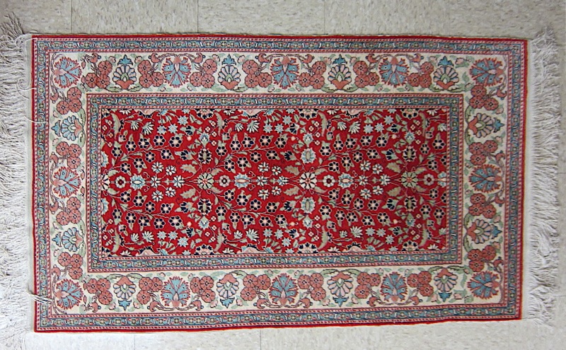 Appraisal: TURKISH SILK KAYSERI AREA RUG Kayseri Province Central Anatolia Turkey