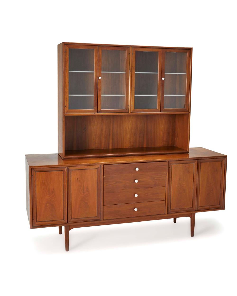 Appraisal: A Drexel Declaration modern walnut china cabinet Circa s With