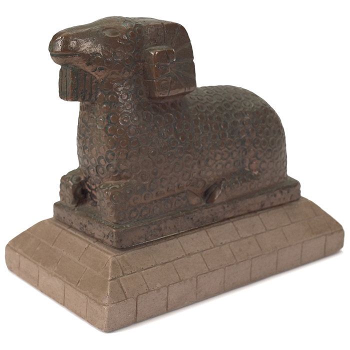 Appraisal: Cleo Hartwig American - Ram c bronze on sculpted stone