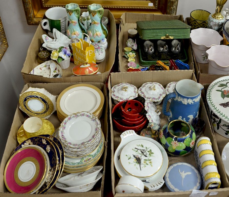 Appraisal: Four box lots of porcelain and china to include six