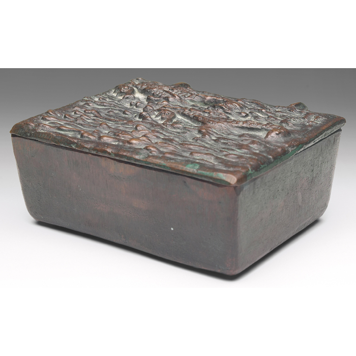 Appraisal: E T Hurley box hinged form in bronze with two