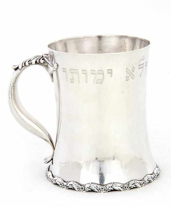 Appraisal: Whiting Judaica sterling Netilat Yedayim or hand washing cup New