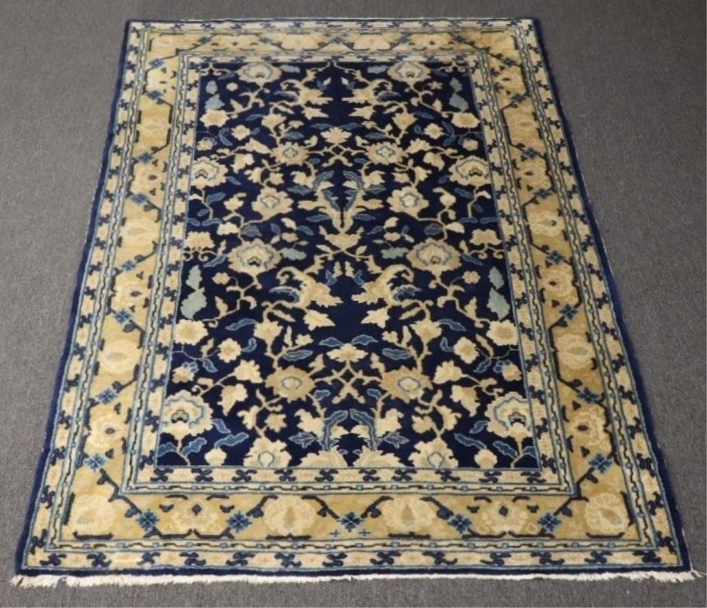 Appraisal: Chinese blue and white Peking carpet '- x ' Condition