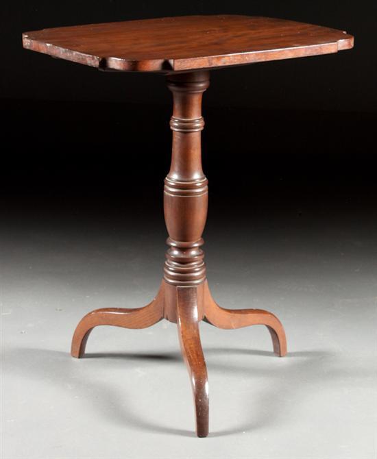 Appraisal: American carved mahogany tilt-top tea table circa shaped top urn