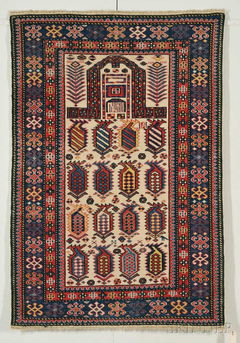 Appraisal: Kuba Prayer Rug Northeast Caucasus th century small spot of