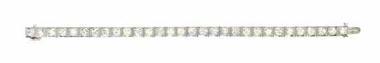 Appraisal: A Platinum and Diamond Line Bracelet containing round brilliant cut