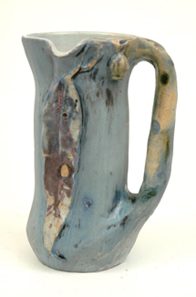 Appraisal: PHILIPPA JAMES Victoria circa Cylindrical flared earthenware jug pale blue