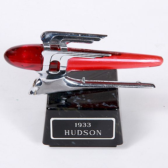 Appraisal: Hudson Mascot Hood Ornament - Red and chrtome Hudson terraplane