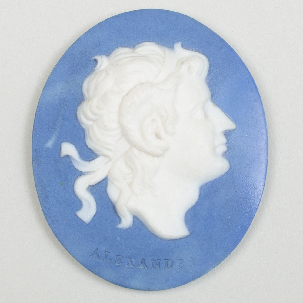 Appraisal: Wedgwood Bentley Blue and White Jasper Oval Portrait Medallion of