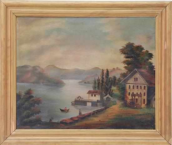 Appraisal: Continental school late th early th century COUNTRY LANDSCAPE WITH