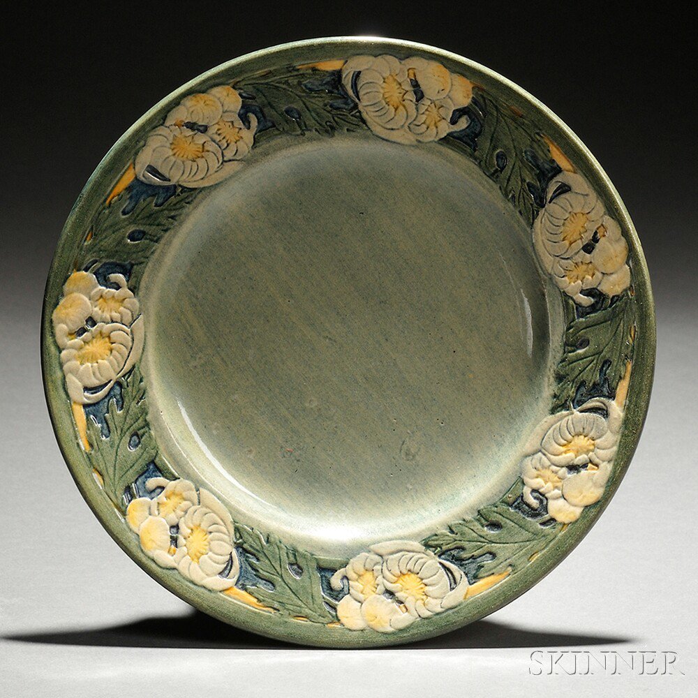 Appraisal: Newcomb Pottery Decorated Plate Glazed pottery Decorated by Anna Frances