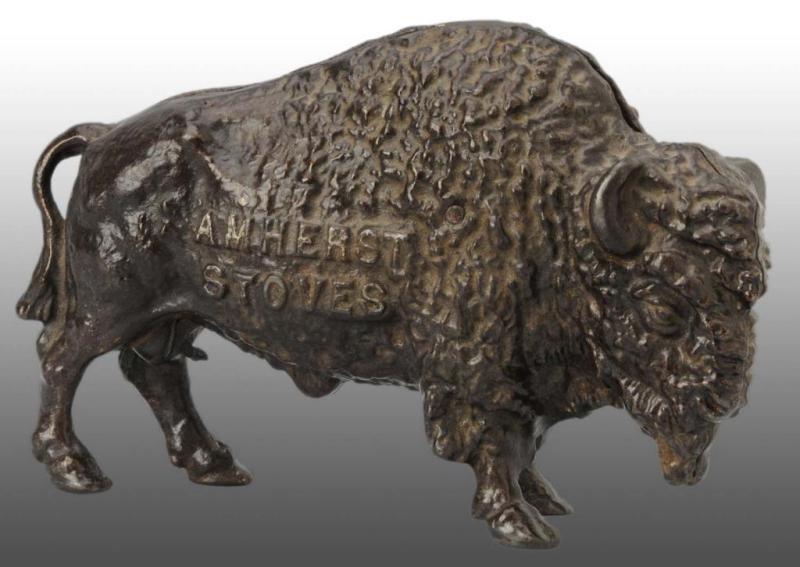 Appraisal: Cast Iron Amherst Buffalo Still Bank Description Manufactured in the