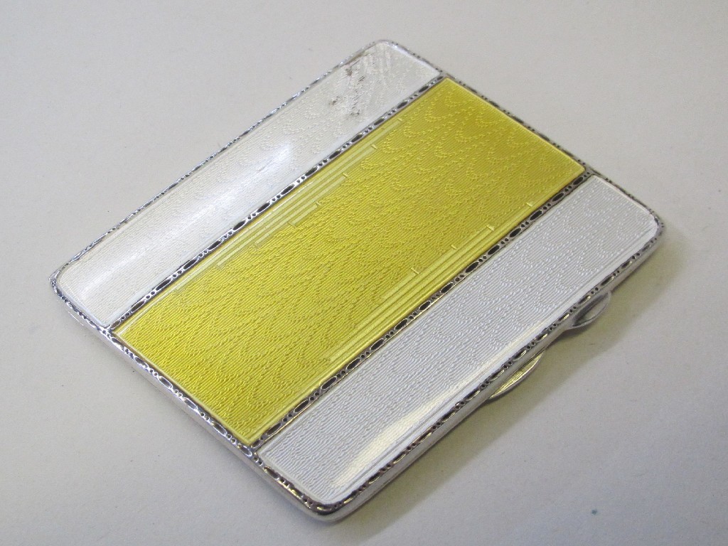 Appraisal: Silver and enamel cigarette case Birmingham