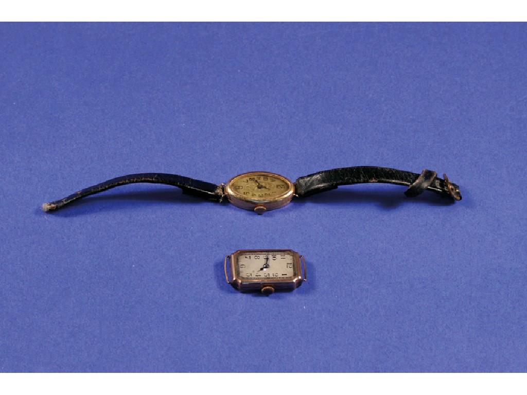 Appraisal: A LADIES CT GOLD WRISTWATCH the oval gilt dial inscribed