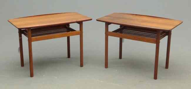 Appraisal: Pair Mid Century Danish modern labeled Gret Jalk tables Tops