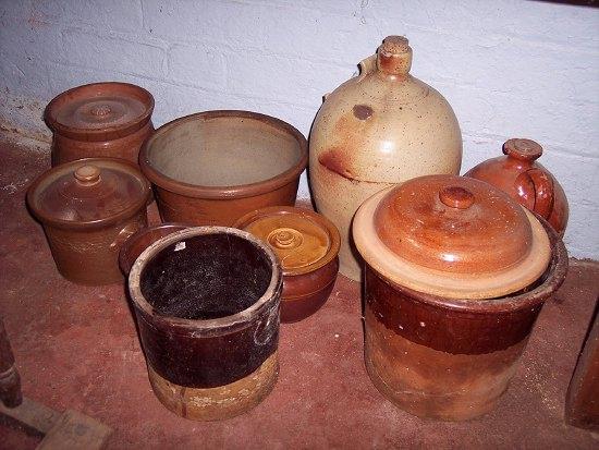 Appraisal: A quantity of stoneware crocks jars etc