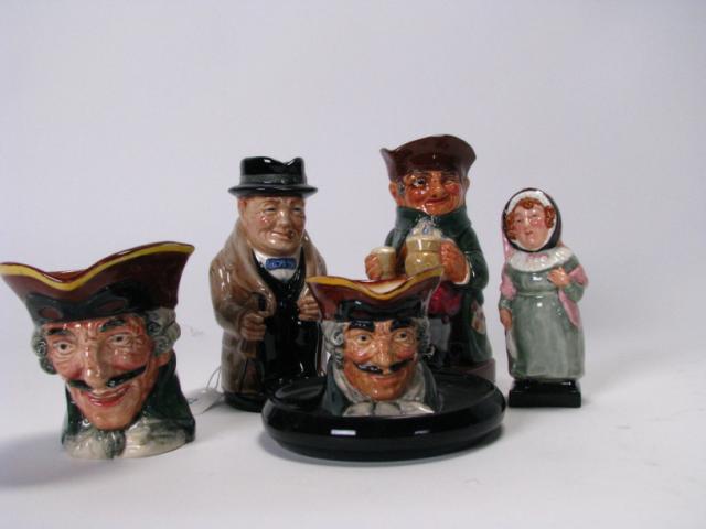 Appraisal: Five Royal Doulton Toby Figures including Winston Churchill Old Charlie