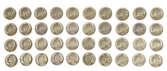 Appraisal: U S D nickels appearing as brilliant uncirculated