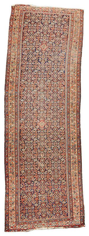 Appraisal: Persian Runner early to mid- th century cobalt ground central