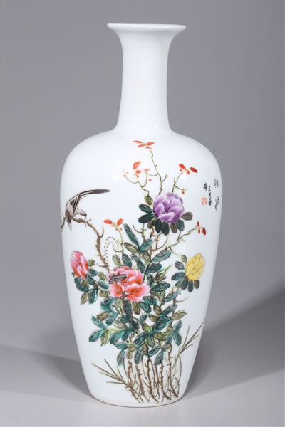 Appraisal: Chinese enameled porcelain famille rose and famille verte vase with