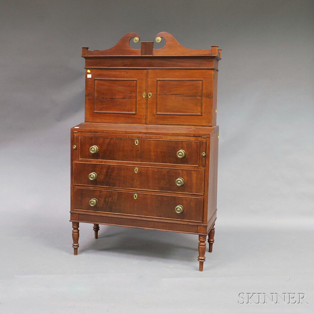 Appraisal: Classical Mahogany and Mahogany Veneer Desk early th century the