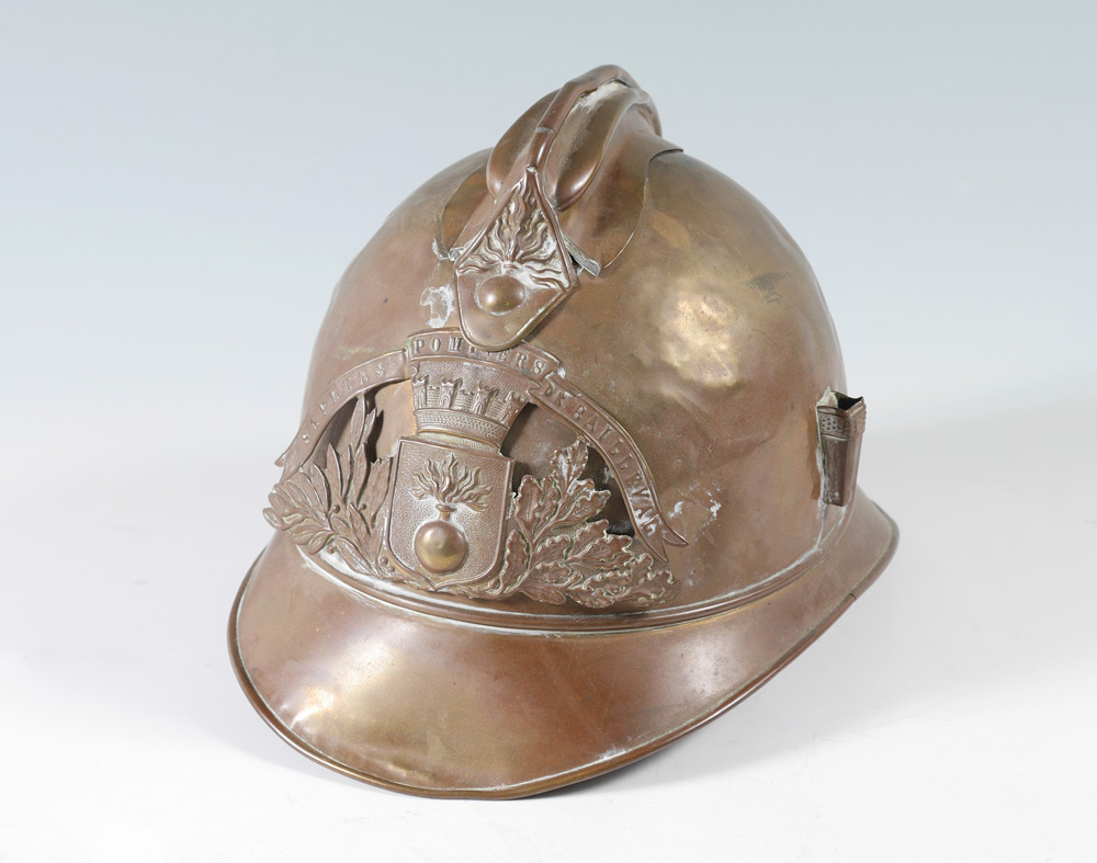 Appraisal: BRASS FRENCH FIREMAN'S HELMET Late th to early th century