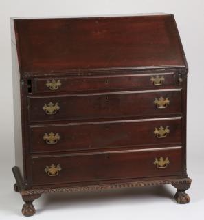 Appraisal: th c slant front mahogany secretary Late th or early