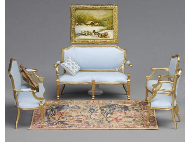 Appraisal: Noral Olson Louis XVI Settees and Chairs MN A French