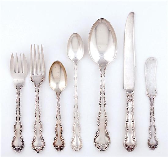 Appraisal: Gorham sterling flatware circa Strasbourg pattern consisting of New French