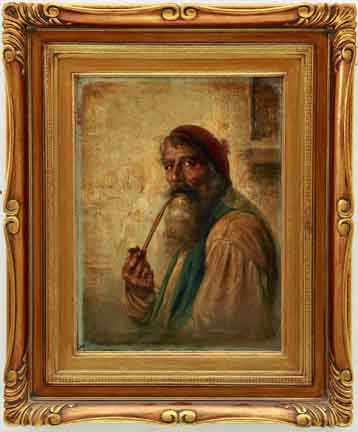 Appraisal: Raffaele Frigerio Italian b PORTRAIT OF MAN WITH PIPE oil