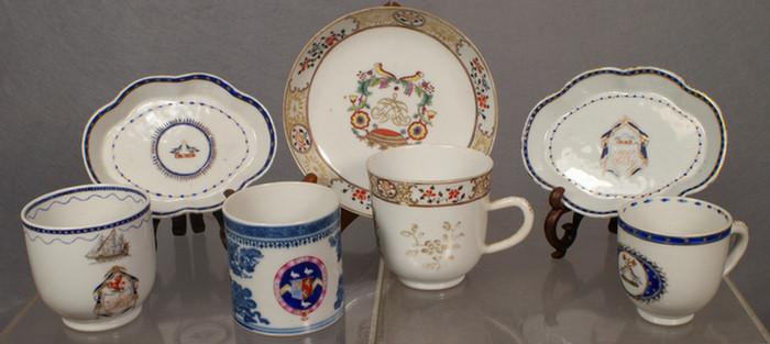 Appraisal: pcs of Chinese Export porcelain Armorial to include spoon trays