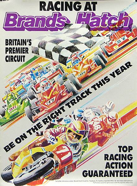 Appraisal: A 'Racing at Brands Hatch' poster advertising Britain's Premier Circuit