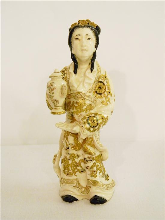 Appraisal: th C Japanese Satsuma style figure of a woman holding