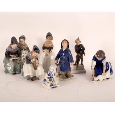 Appraisal: Six Royal Copenhagen figures including child subjects and a Bing