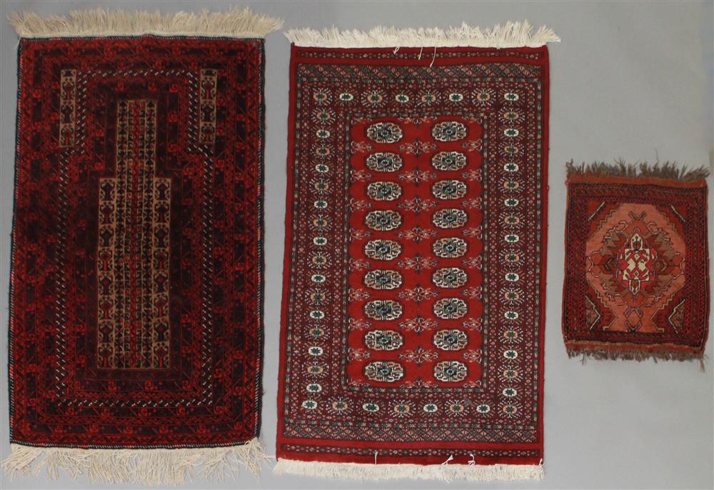 Appraisal: TWO SMALL ORIENTAL RUGS INCLUDING A PRAYER RUG AND A