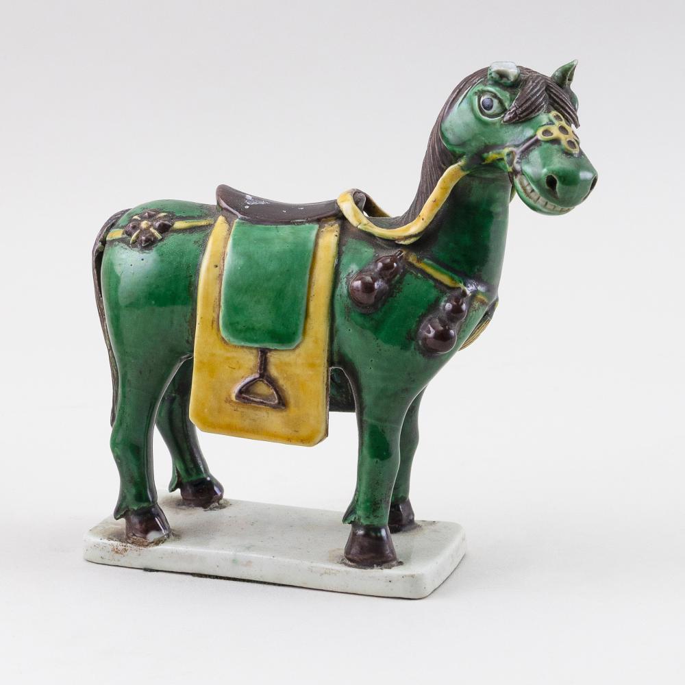 Appraisal: CHINESE SANCAI GLAZE POTTERY HORSE TH CENTURY HEIGHT LENGTH CHINESE