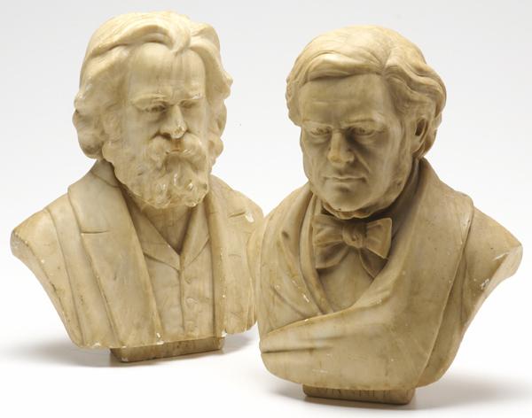 Appraisal: ALABASTER BUSTS One of Richard Wagner the other of Henry