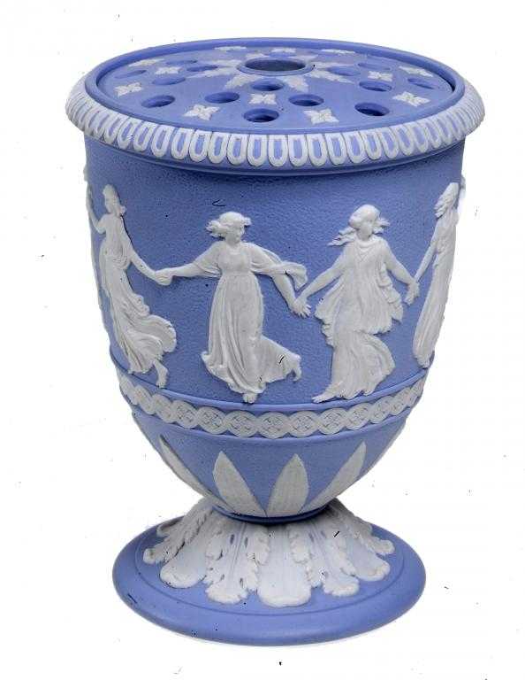 Appraisal: A WEDGWOOD SOLID LIGHT BLUE JASPER WARE BOUGH POT AND