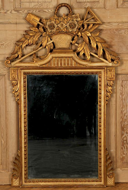 Appraisal: ROCOCO STYLE GILT WOOD MIRROR CARVED FRAME A Rococo style