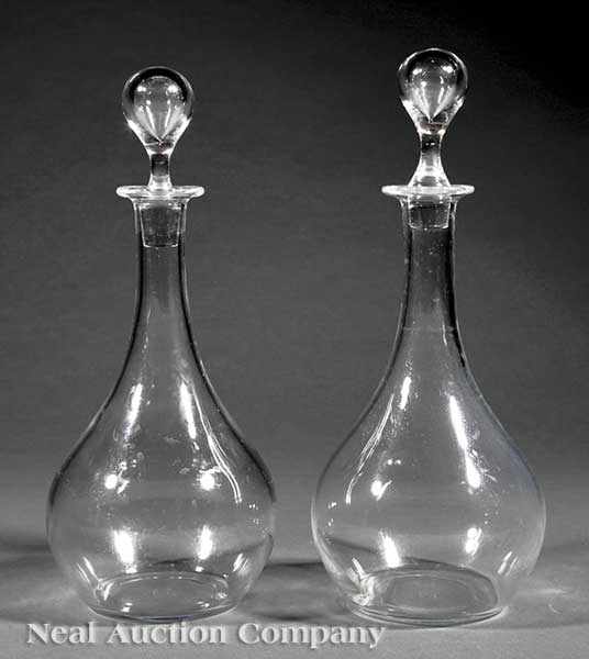 Appraisal: A Pair of Baccarat Clear Crystal Montaigne Decanters mid- th