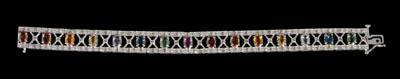 Appraisal: Diamond sapphire bracelet oval sapphires eight different colors total estimated