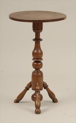 Appraisal: American Maple Turned Candlestand in in diam