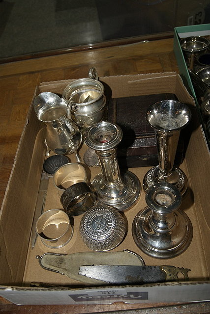 Appraisal: Collection of miscellaneous silver and plated waresincluding a silver letter