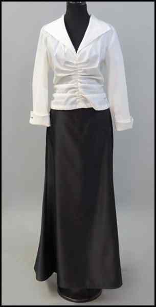 Appraisal: TADASHI EVENING ENSEMBLE Comprised of a black satin skirt and